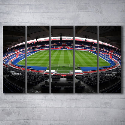 Le Parc des Princes stadium, Stadium Canvas, Sport Art, 5 Panel B, Extra Large Canvas, Canvas Print Wall Art