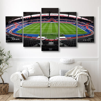 Le Parc des Princes stadium, Stadium Canvas, Sport Art, Gift for him, 5 Panel, Large Canvas, Canvas Print Wall Art