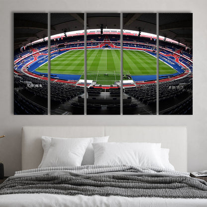 Le Parc des Princes stadium, Stadium Canvas, Sport Art, 5 Panel B, Extra Large Canvas, Canvas Print Wall Art