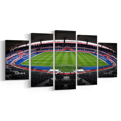 Le Parc des Princes stadium, Stadium Canvas, Sport Art, Gift for him, 5 Panel, Large Canvas, Canvas Print Wall Art