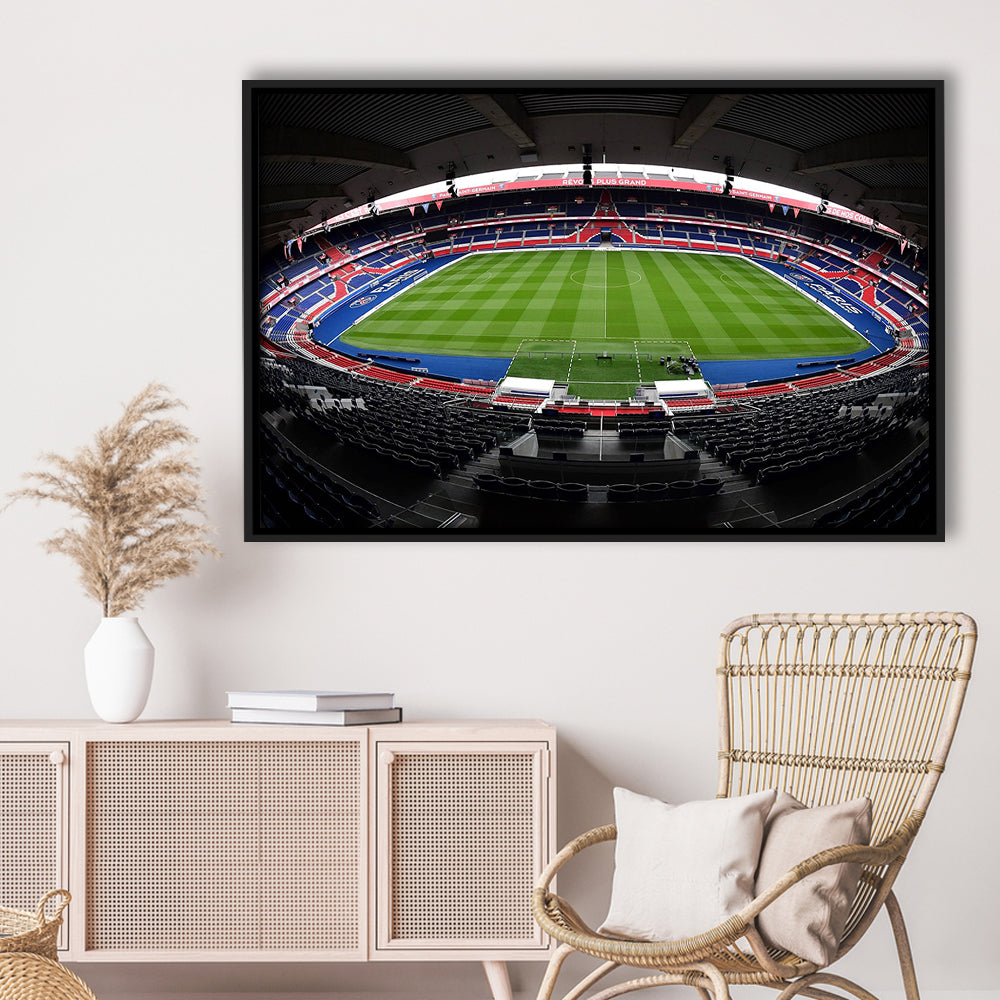 Le Parc des Princes stadium, Stadium Canvas, Sport Art, Framed Canvas Print Wall Art, Floating Frame