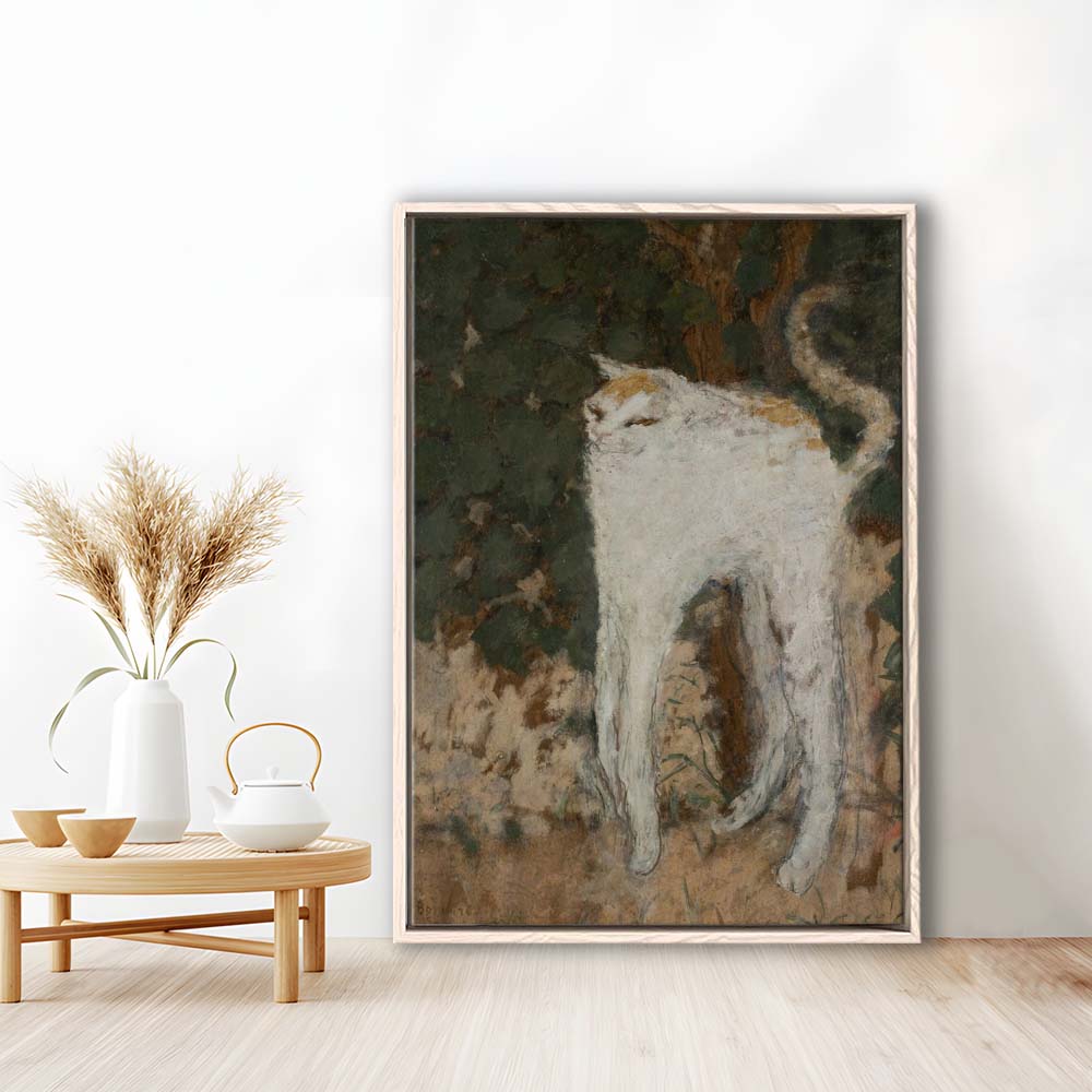 Le Chat Blanc 1894 By Pierre Bonnard Print, The White Cat Print, Framed Canvas Print, Floating Frame