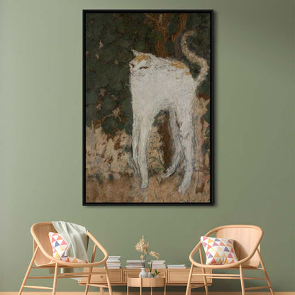 Le Chat Blanc 1894 By Pierre Bonnard Print, The White Cat Print, Framed Canvas Print, Floating Frame