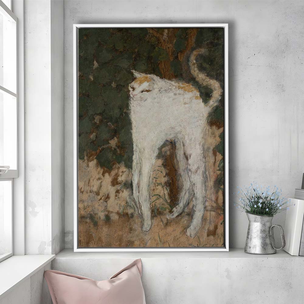 Le Chat Blanc 1894 By Pierre Bonnard Print, The White Cat Print, Framed Canvas Print, Floating Frame