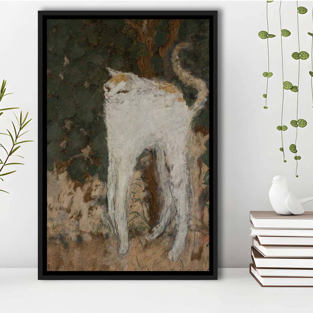 Le Chat Blanc 1894 By Pierre Bonnard Print, The White Cat Print, Framed Canvas Print, Floating Frame