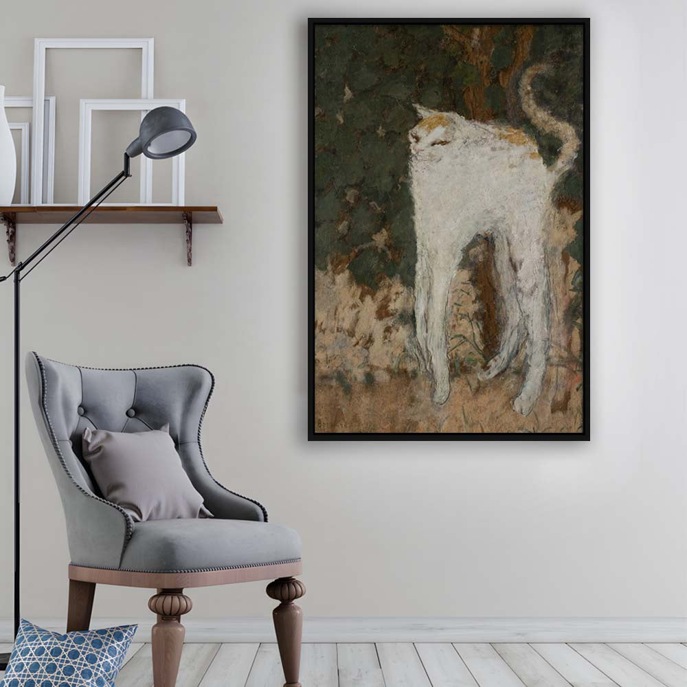 Le Chat Blanc 1894 By Pierre Bonnard Print, The White Cat Print, Framed Canvas Print, Floating Frame