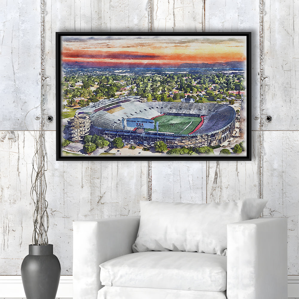 Legion Field WaterColor, Birmingham Alabama Watercolor, Sport Gift Art, Framed Canvas Print Wall Art