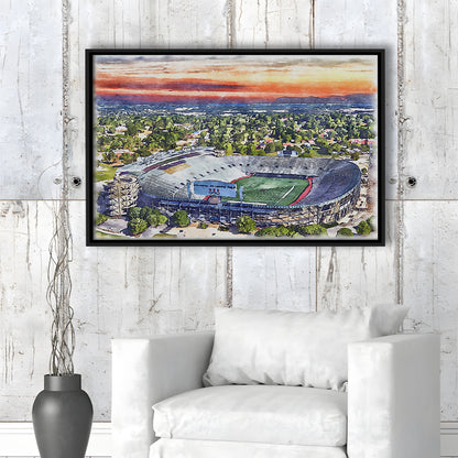 Legion Field WaterColor, Birmingham Alabama Watercolor, Sport Gift Art, Framed Canvas Print Wall Art
