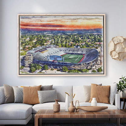 Legion Field WaterColor, Birmingham Alabama Watercolor, Sport Gift Art, Framed Canvas Print Wall Art