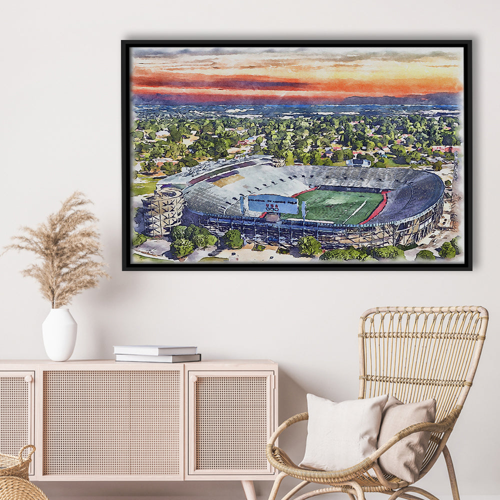 Legion Field WaterColor, Birmingham Alabama Watercolor, Sport Gift Art, Framed Canvas Print Wall Art