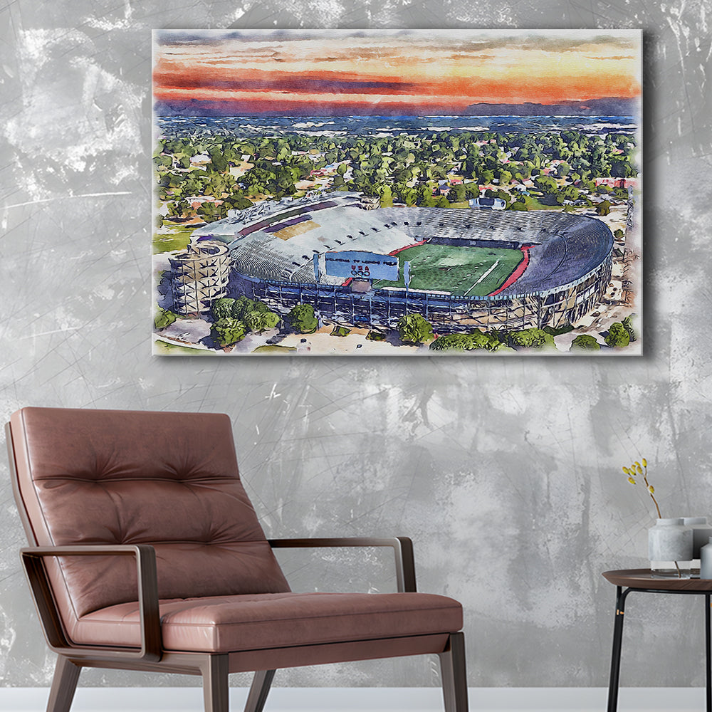 Legion Field WaterColor, Birmingham Alabama Watercolor, Sport Art, Gifts for him, Canvas Print Wall Art