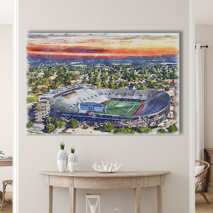 Legion Field WaterColor, Birmingham Alabama Watercolor, Sport Art, Gifts for him, Canvas Print Wall Art