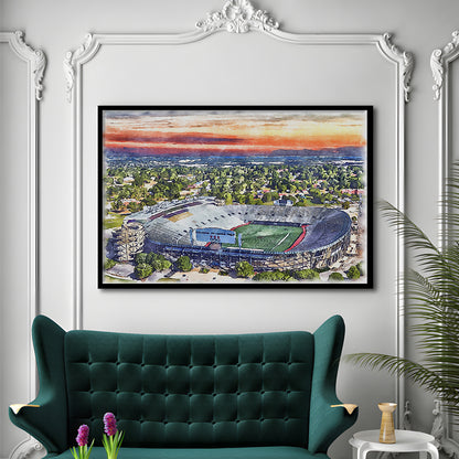 Legion Field WaterColor, Birmingham Alabama Watercolor, Sport Gift Art, Framed Art Print Wall Decor