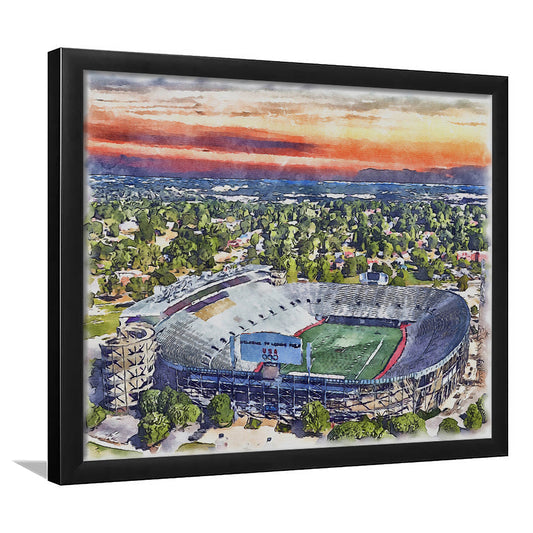 Legion Field WaterColor, Birmingham Alabama Watercolor, Sport Gift Art, Framed Art Print Wall Decor