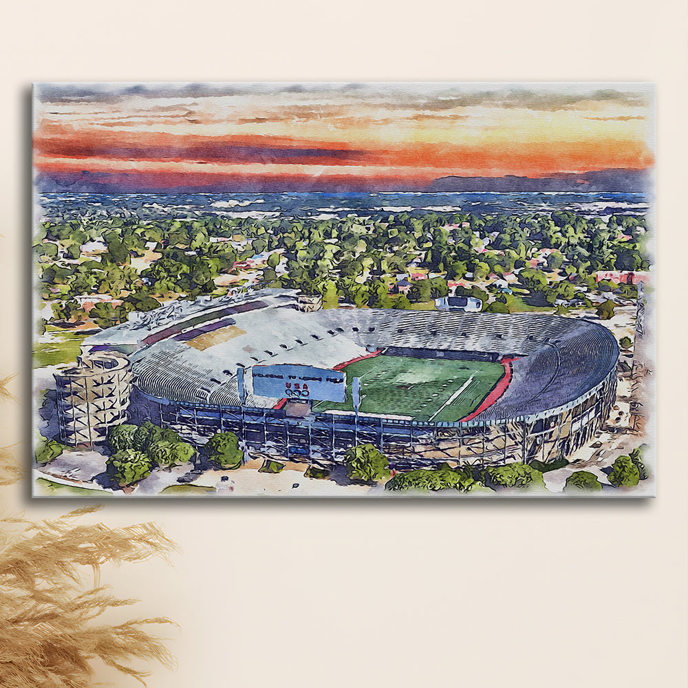 Legion Field WaterColor, Birmingham Alabama Watercolor, Sport Art, Gifts for him, Canvas Print Wall Art