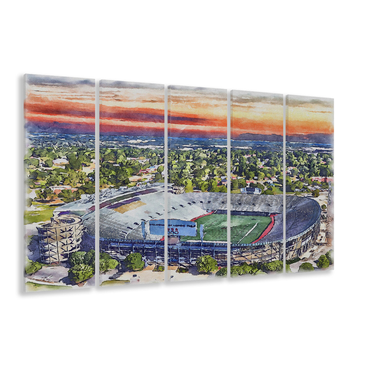 Legion Field WaterColor, Birmingham Alabama Watercolor, Sport Art, Extra Large Canvas Print Wall Art