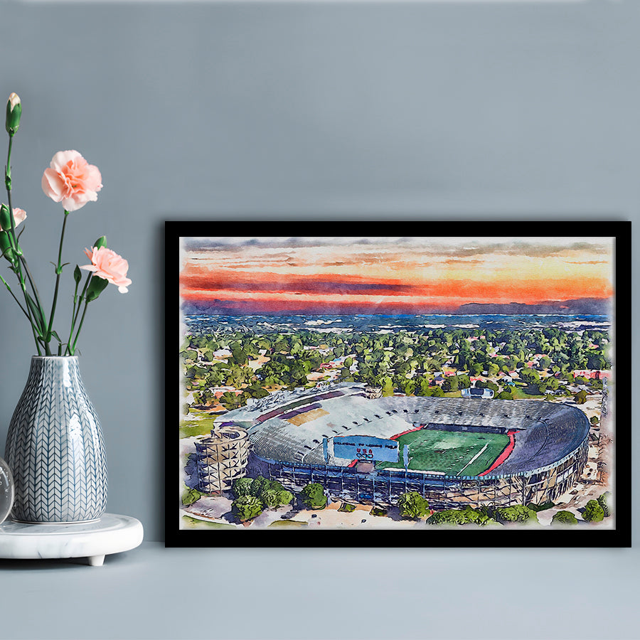 Legion Field WaterColor, Birmingham Alabama Watercolor, Sport Gift Art, Framed Art Print Wall Decor