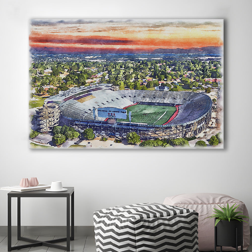 Legion Field WaterColor, Birmingham Alabama Watercolor, Sport Art, Gifts for him, Canvas Print Wall Art