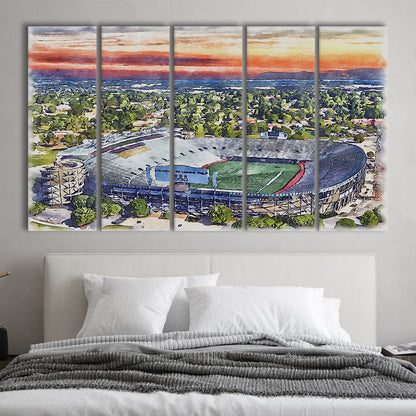 Legion Field WaterColor, Birmingham Alabama Watercolor, Sport Art, Extra Large Canvas Print Wall Art