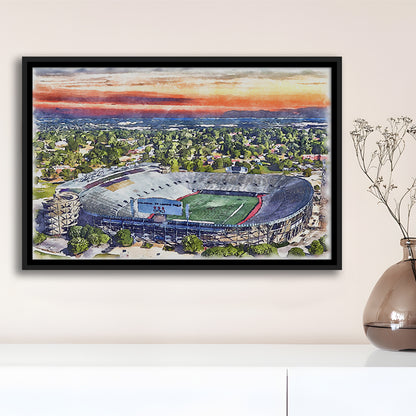 Legion Field WaterColor, Birmingham Alabama Watercolor, Sport Gift Art, Framed Canvas Print Wall Art