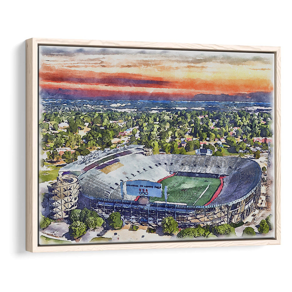 Legion Field WaterColor, Birmingham Alabama Watercolor, Sport Gift Art, Framed Canvas Print Wall Art