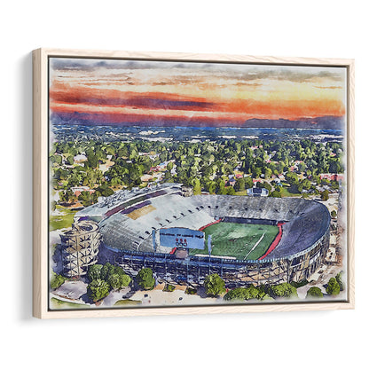 Legion Field WaterColor, Birmingham Alabama Watercolor, Sport Gift Art, Framed Canvas Print Wall Art