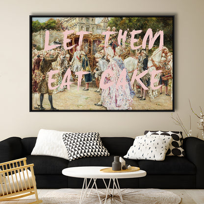 Let Them Eat Cake Rococo, Framed Canvas Print, Painting Art, Floating Framed Canvas Print Wall Art