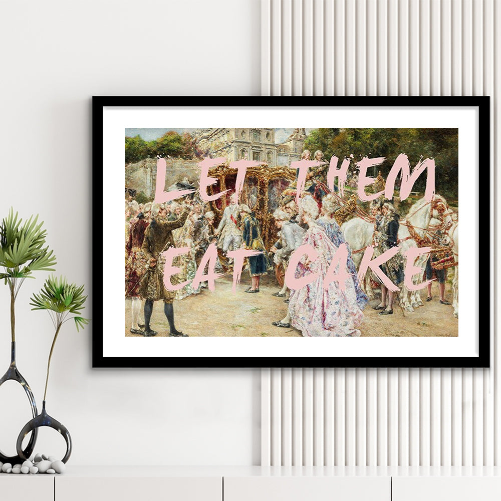 Let Them Eat Cake Rococo, Framed  Print, Painting Art, Framed Art Print White Border Wall Decor