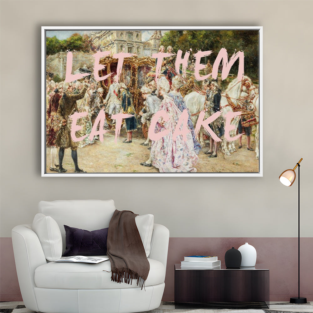 Let Them Eat Cake Rococo, Framed Canvas Print, Painting Art, Floating Framed Canvas Print Wall Art