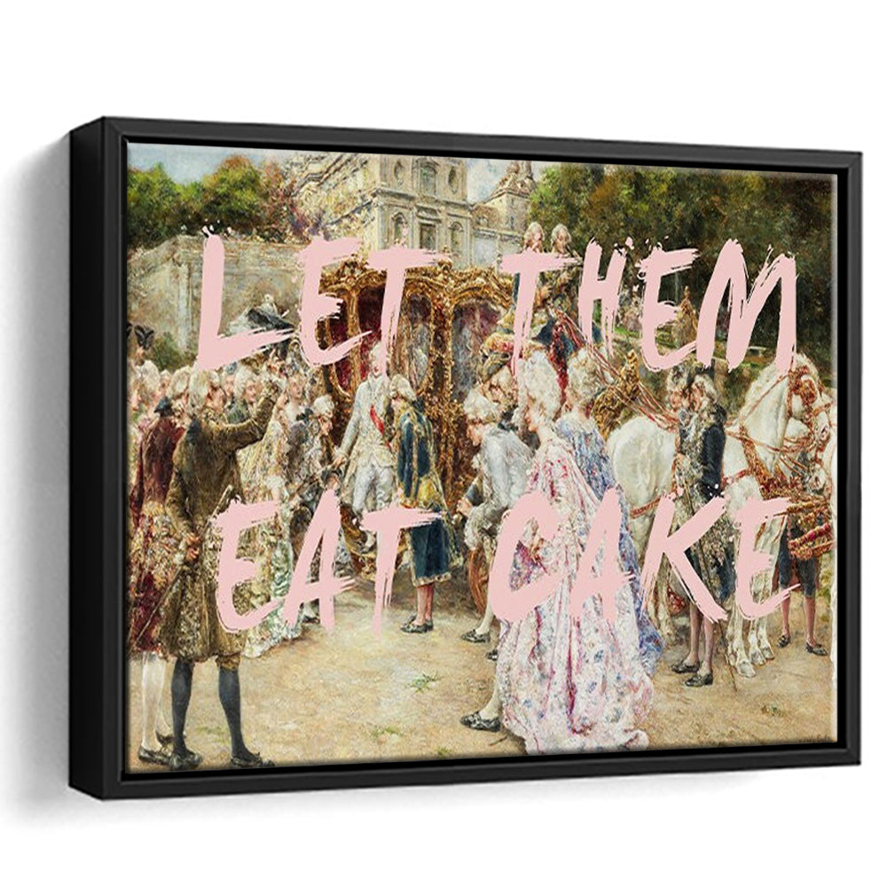 Let Them Eat Cake Rococo, Framed Canvas Print, Painting Art, Floating Framed Canvas Print Wall Art