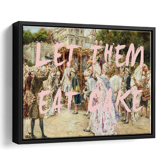 Let Them Eat Cake Rococo, Framed Canvas Print, Painting Art, Floating Framed Canvas Print Wall Art