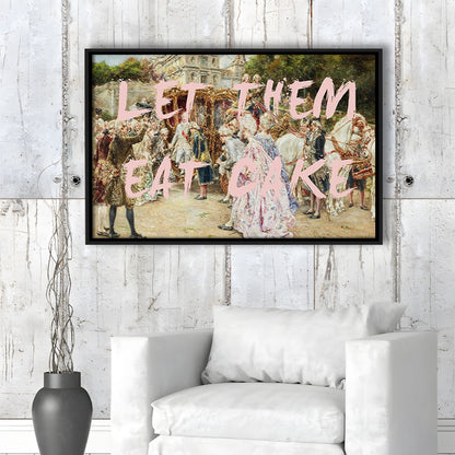 Let Them Eat Cake Rococo, Framed Canvas Print, Painting Art, Floating Framed Canvas Print Wall Art