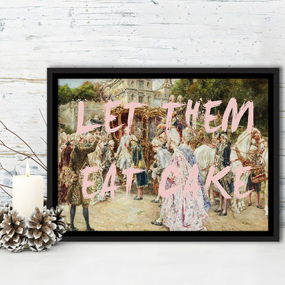 Let Them Eat Cake Rococo, Framed Canvas Print, Painting Art, Floating Framed Canvas Print Wall Art