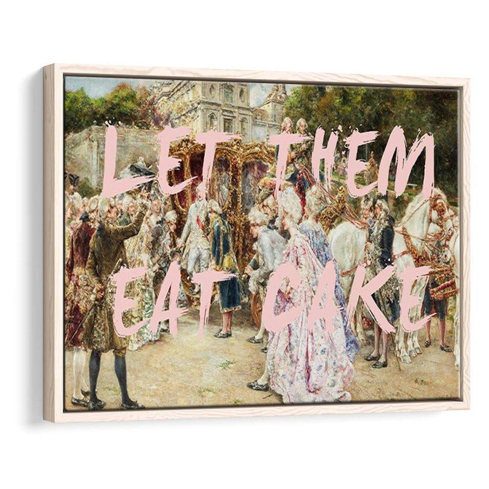 Let Them Eat Cake Rococo, Framed Canvas Print, Painting Art, Floating Framed Canvas Print Wall Art