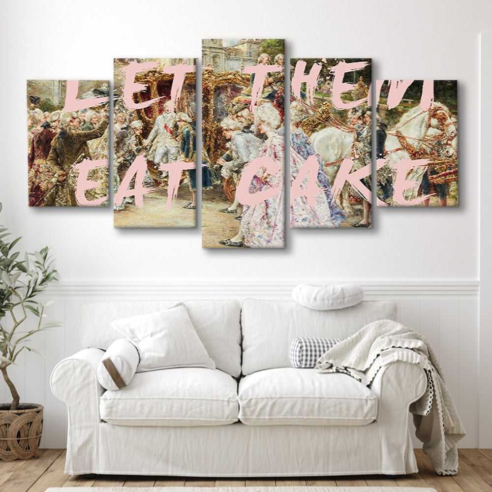 Let Them Eat Cake Rococo, Canvas Art Decor Print, Painting Art, Mixed Panels Canvas Print Wall Art