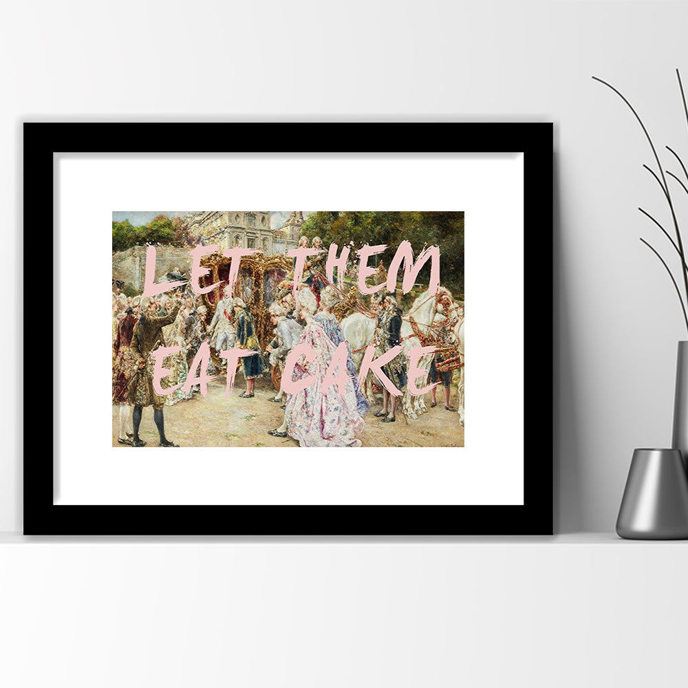 Let Them Eat Cake Rococo, Framed  Print, Painting Art, Framed Art Print White Border Wall Decor