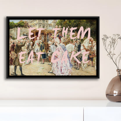 Let Them Eat Cake Rococo, Framed Canvas Print, Painting Art, Floating Framed Canvas Print Wall Art