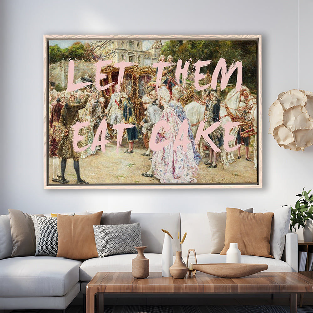 Let Them Eat Cake Rococo, Framed Canvas Print, Painting Art, Floating Framed Canvas Print Wall Art
