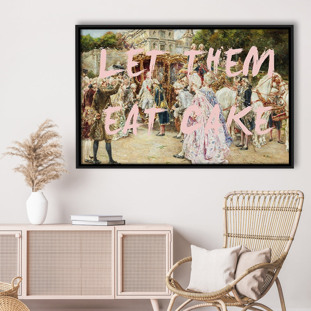 Let Them Eat Cake Rococo, Framed Canvas Print, Painting Art, Floating Framed Canvas Print Wall Art