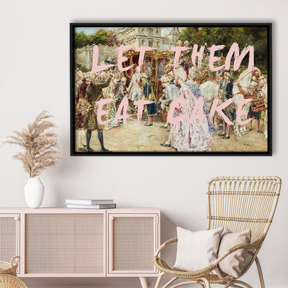 Let Them Eat Cake Rococo, Framed Canvas Print, Painting Art, Floating Framed Canvas Print Wall Art