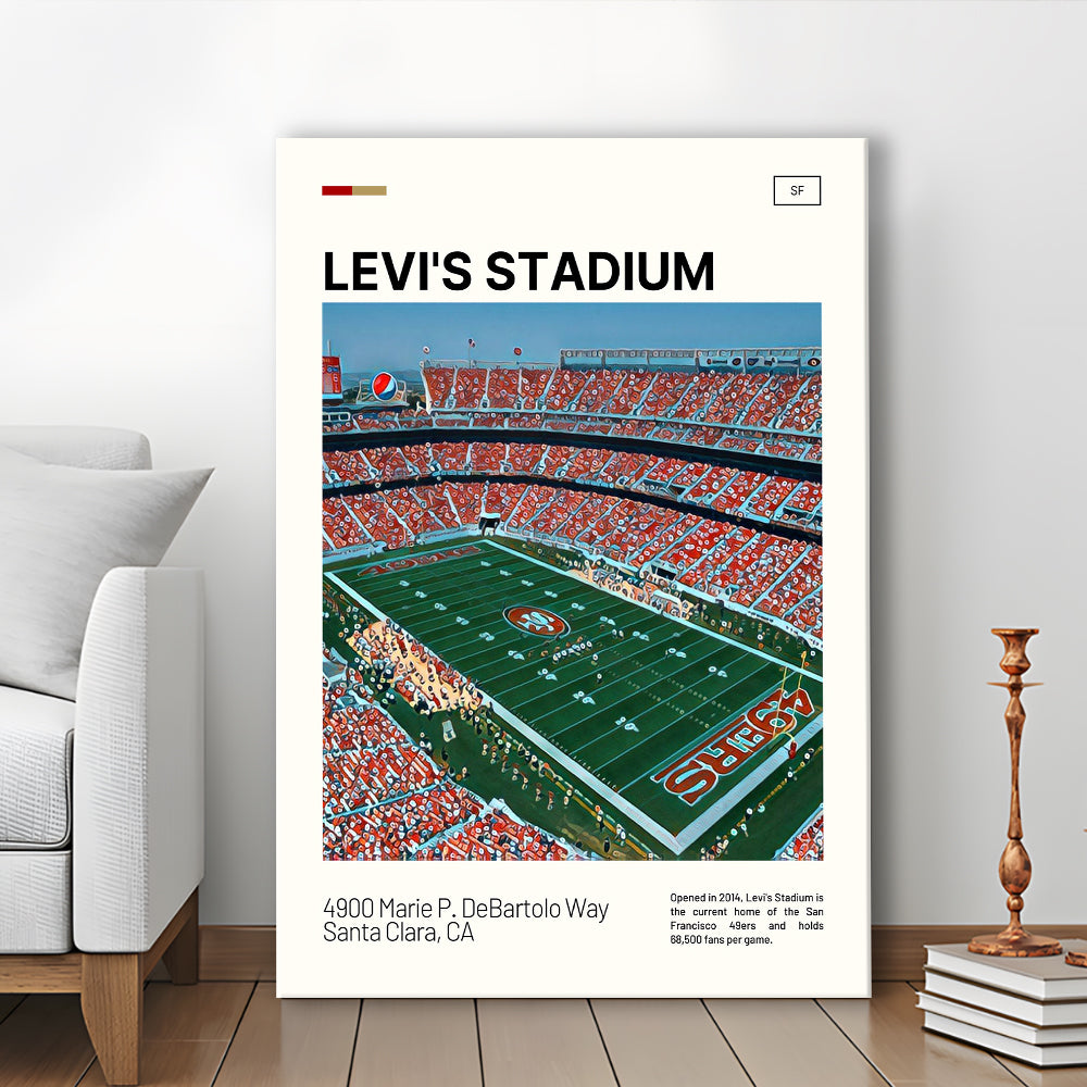 Levi's Stadium Print, San Francisco Stadium Canvas Art, Fan Gifts, Sport Art, Canvas Print Wall Art