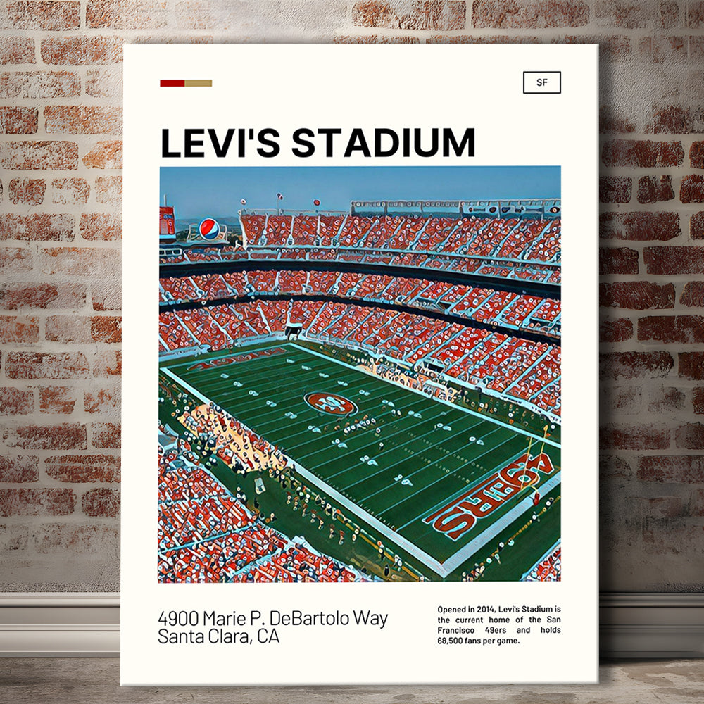 Levi's Stadium Print, San Francisco Stadium Canvas Art, Fan Gifts, Sport Art, Canvas Print Wall Art