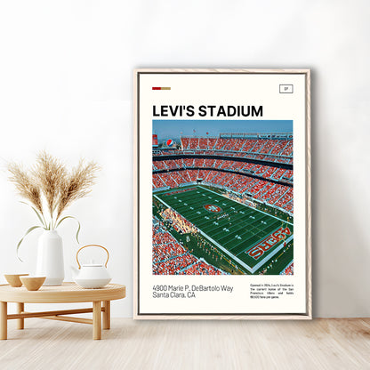 Levi's Stadium Print, San Francisco Stadium Canvas Art, Man Cave Gift, Floating Framed Canvas Print Wall Art