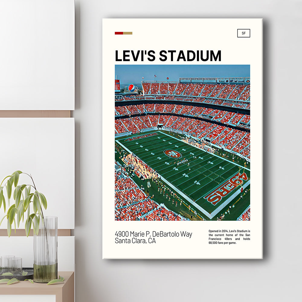 Levi's Stadium Print, San Francisco Stadium Canvas Art, Fan Gifts, Sport Art, Canvas Print Wall Art