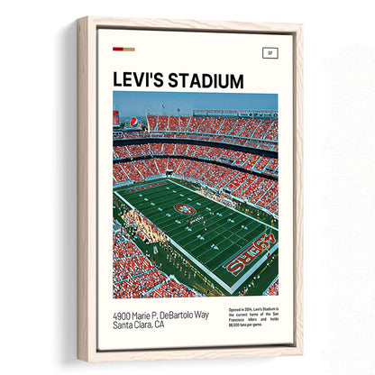 Levi's Stadium Print, San Francisco Stadium Canvas Art, Man Cave Gift, Floating Framed Canvas Print Wall Art