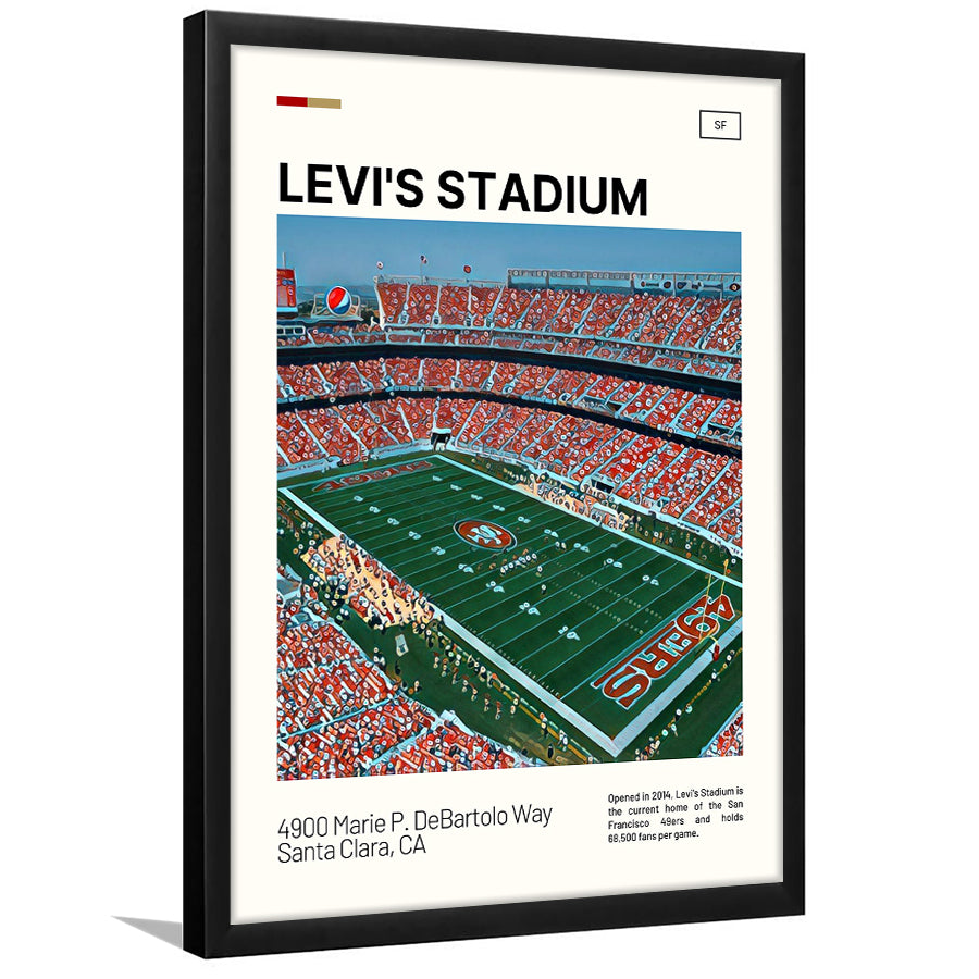 Levi's Stadium Print, San Francisco Stadium Art, Gifts for him, Sport Art, Framed Art Print Wall Decor
