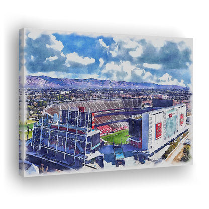 Levi's Painting Stadium Watercolor, Painting Canvas, Sport Art, Gifts for him, Canvas Print Wall Art