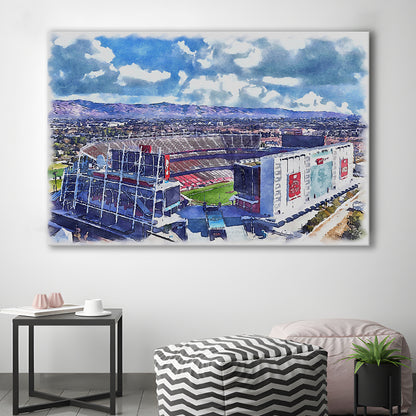 Levi's Painting Stadium Watercolor, Painting Canvas, Sport Art, Gifts for him, Canvas Print Wall Art
