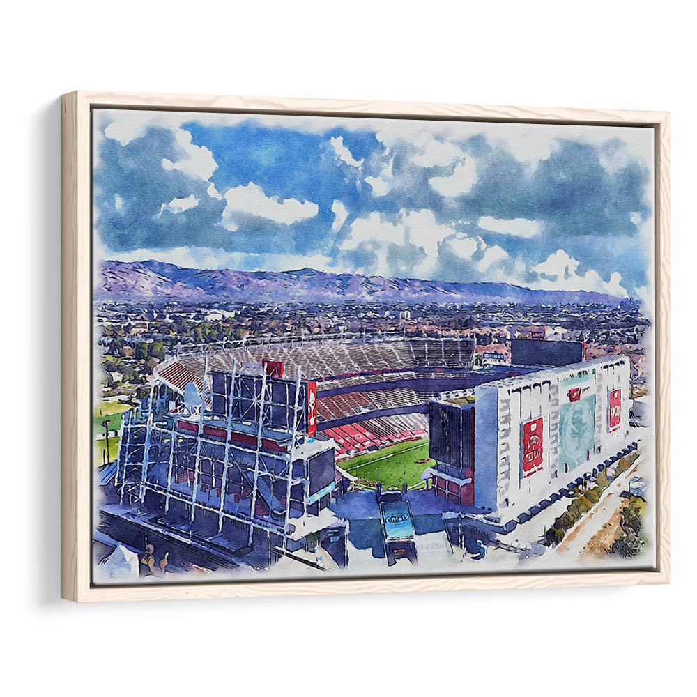 Levi's Painting Stadium Watercolor, Painting Canvas, Sport Gift Art, Framed Canvas Print Wall Art