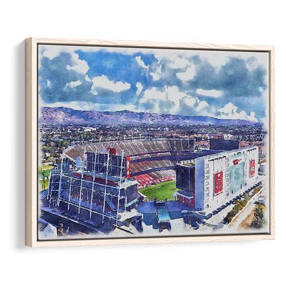 Levi's Painting Stadium Watercolor, Painting Canvas, Sport Gift Art, Framed Canvas Print Wall Art